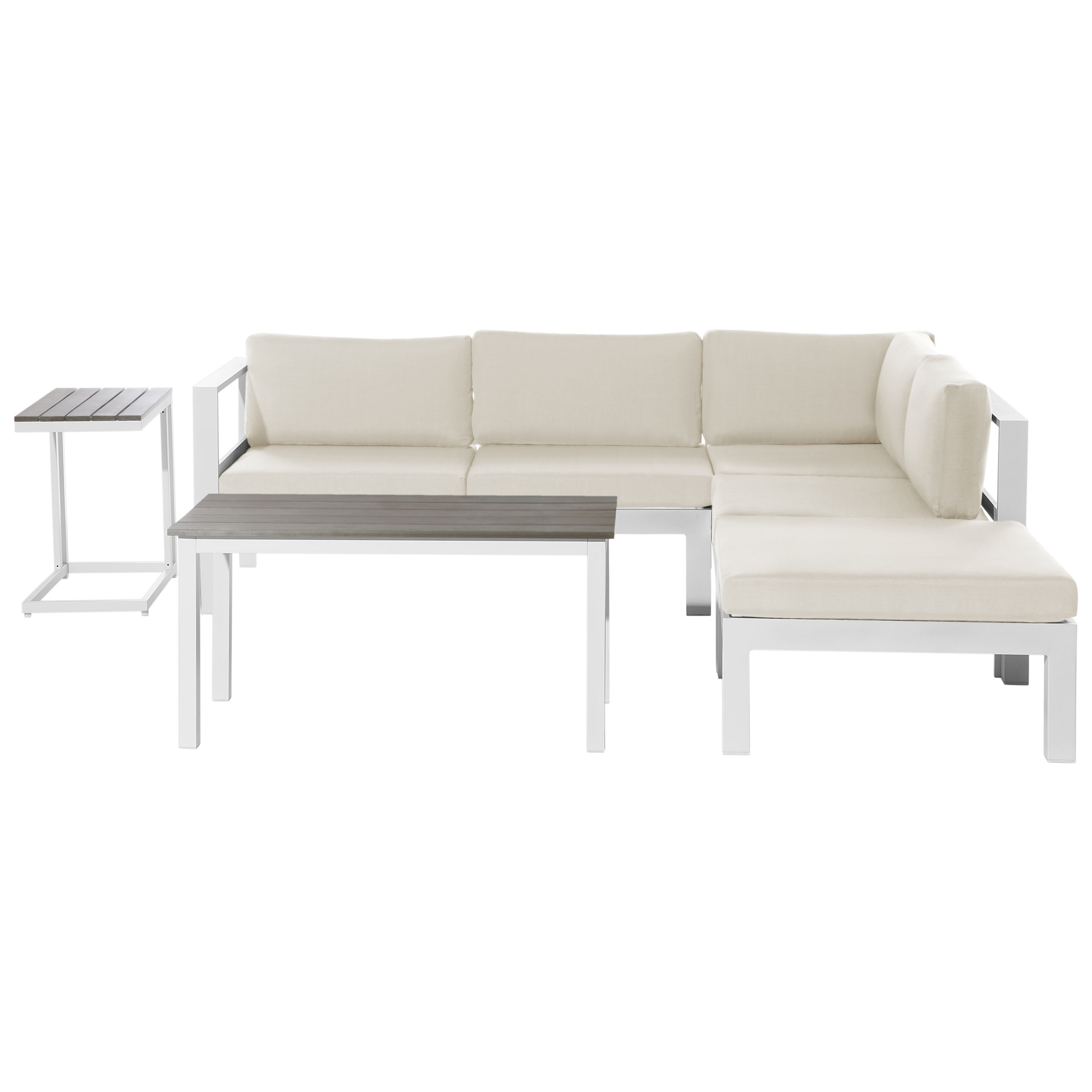 BELIANI Loungeset Linkerzijde Aluminium Beige MESSINA