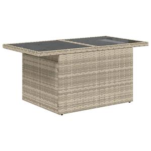 vidaXL 9-delige Loungeset met kussens poly rattan lichtgrijs