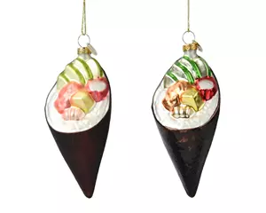 Decoris kerstornament glas food 12cm