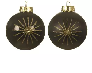 Decoris Kerstbal kunststof 8cm zwart