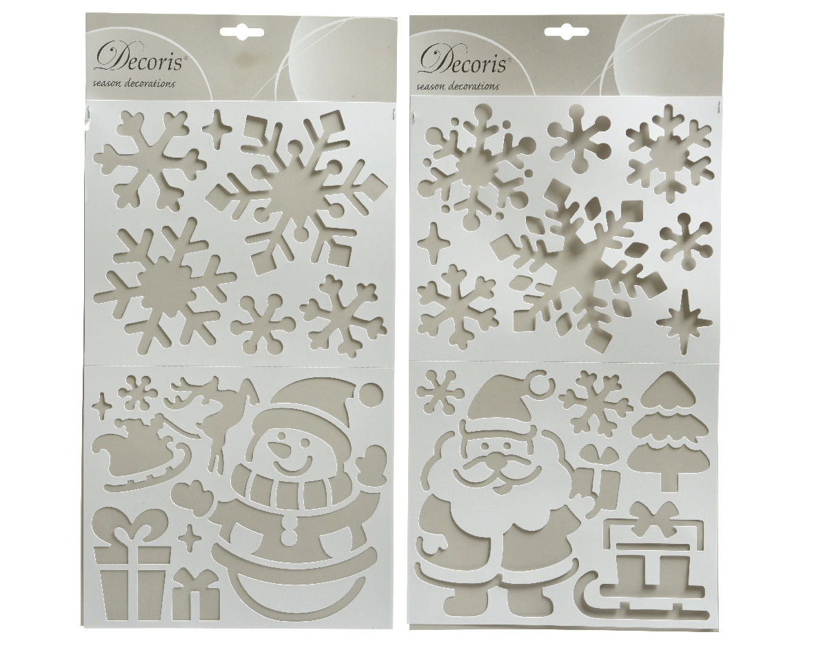 Decoris kerst sjabloon plastic sneeuwpop of kerstman 24x41cm