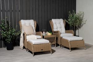 Nohr Loungeset Breanda Met 2 loungestoelen, hockers en tafel - Naturel