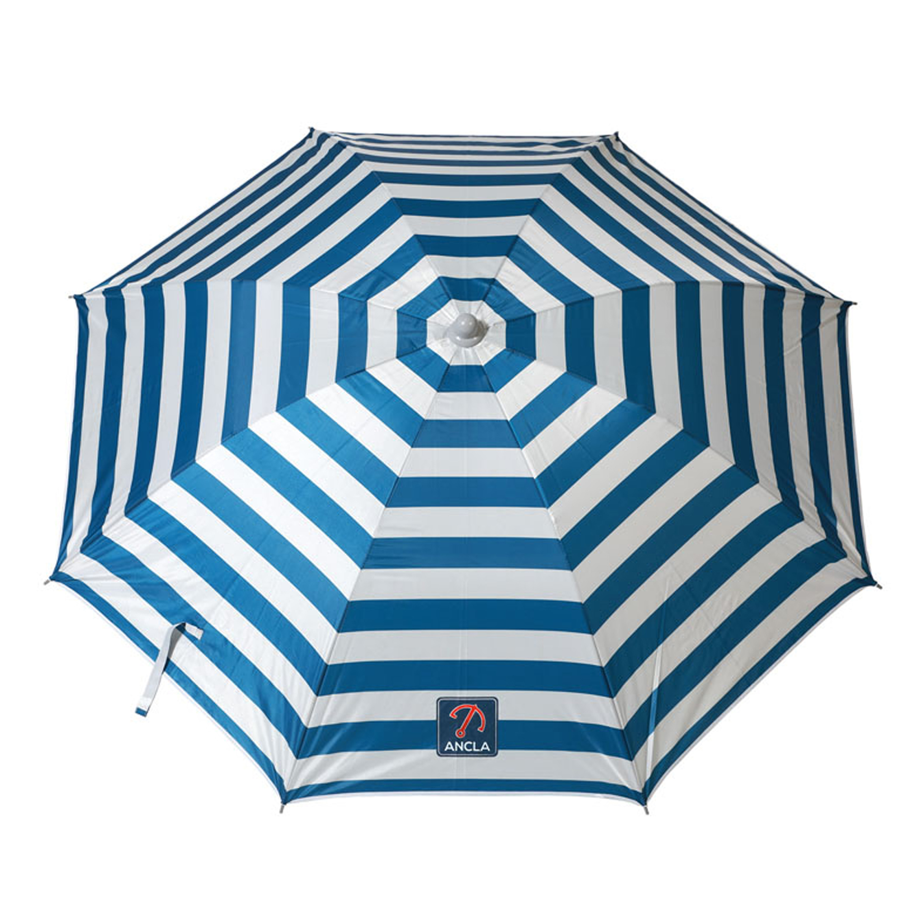 Atosa Design parasol - Maritiem blauw/wit - D160 x H200 cm - zomer/strand - 8 vlakken -