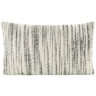 Leen Bakker Sierkussen Isaac - zwart/off-white - 30x50 cm