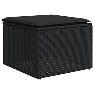 vidaXL 6-delige Loungeset met kussens poly rattan zwart