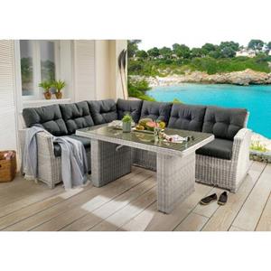 Destiny Tuinset Riviera Polyrotan, loungehoek, 1 tafel 140x80x67 cm, incl. kussens (16-delig)