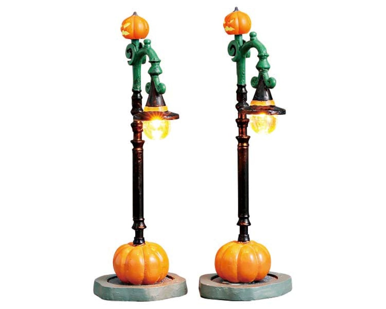 LEMAX Witch pumpkin patch set of 2 b/o 4.5v - 