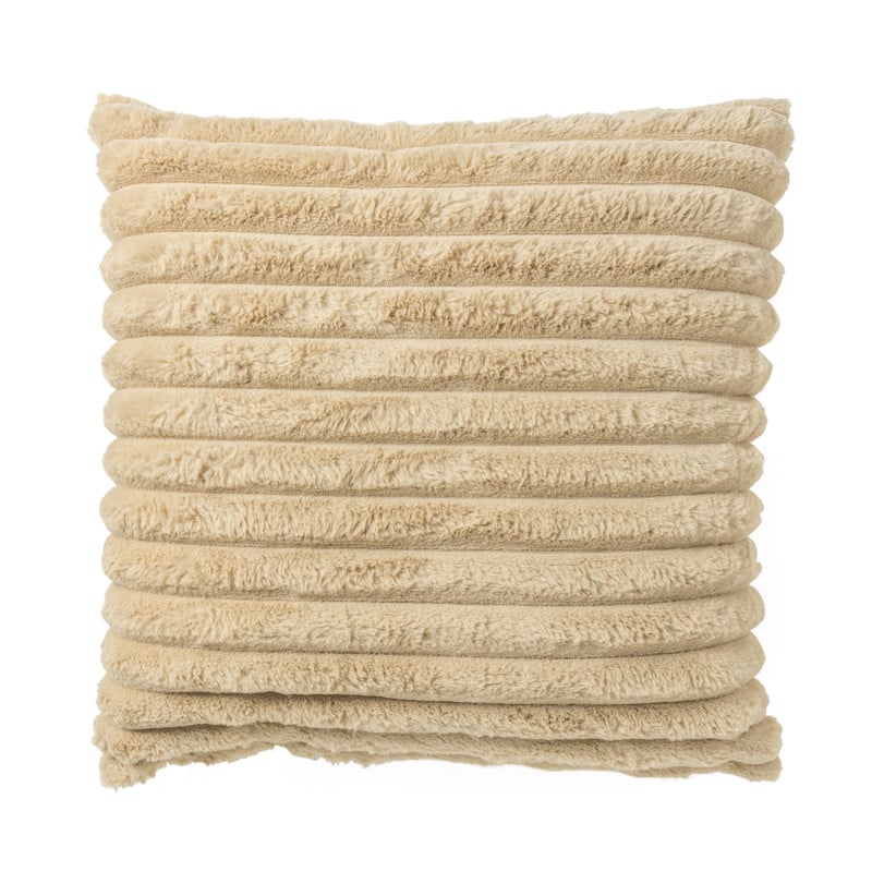 Xenos Kussen rib - beige - 45x45 cm