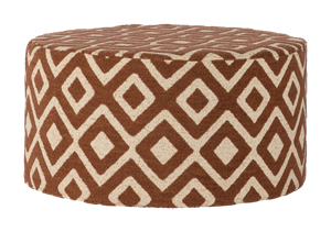 Max&Luuk Ian AW poef dia. 80x42 cm argyle terra - 