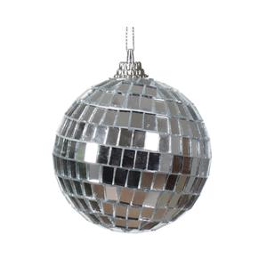 Decoris Kerstbal Discobal Van Kunststof Zilver Dia.6cm