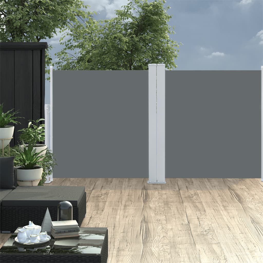 VidaXL Windscherm uittrekbaar 120x600 cm antraciet