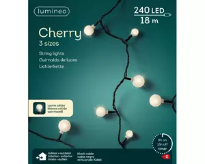 Lumineo cherry Ledverlichting 18m 240led zwart/Warm wit