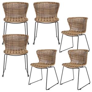 WOOOD Wings Tuinstoel - Polyester - Naturel - Set Van 6