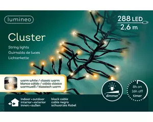 Lumineo Clusterverlichting 2.6m 288led Warm wit/ Klassisk warm