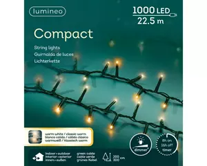 Lumineo Compact ricelights 1000LED 22.5m Warm wit/ klassiek warm