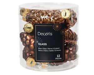 Decoris denappel glas d2.5h6 cm esprss 12st kerst - 