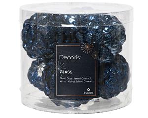 Decoris denappel glas d5h7 cm nblw ass 6st kerst - 