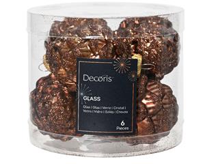 Decoris denappel glas d5h7 cm esprss ass 6st kerst - 