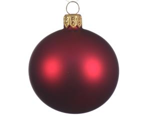 Decoris 4 Glazen kerstballen mat 10 cm ossenbloed - 