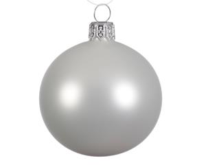 Decoris 4 Glazen kerstballen mat 10 cm winter wit - 