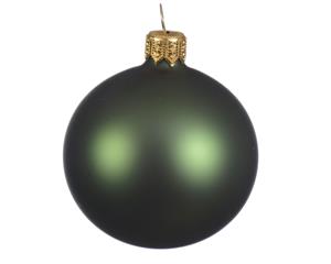 Decoris 4 Glazen kerstballen mat 10 cm dennen groen - 