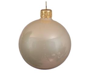 Decoris 4 Glazen kerstballen glans 10 cm parel - 