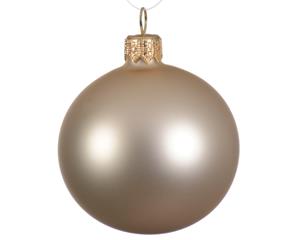 Decoris 4 Glazen kerstballen mat 10 cm parel - 