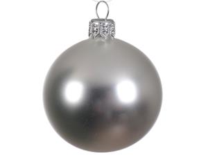 Decoris 4 Glazen kerstballen mat 10 cm zilver - 