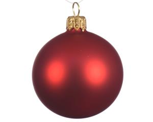 Decoris 4 Glazen kerstballen mat 10 cm kerstrood - 