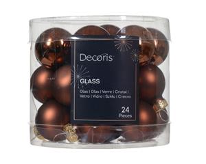 Decoris Kerstbal gls d2.5 cm esprss ass 24st kerst - 