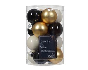 Decoris Kerstbal glas d3.5 cm wlwt ass 16st kerst - 