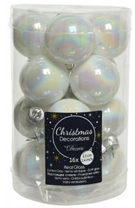 KSD Kerstballen glas dia. 3,5 cm white/iris - 