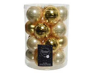 Decoris Kerstbal glas d6 cm parel/goud 20st kerst - 