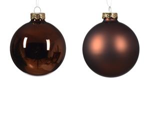 Decoris Kerstbal glas d8 cm espresso ass 6st kerst - 