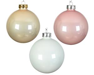 Decoris Kerstbal glas d8 cm zcht rz ass 16st kerst - 