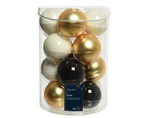 Decoris Kerstballen glas d8 cm wolwit 16st kerst - 