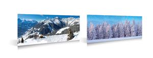 Achtergronddoek dubbelzijdig wintersport en bos 98x33 cm - 