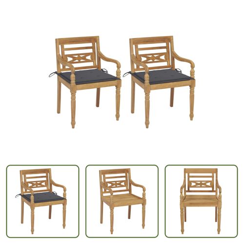 VIDAXL Batavia Tuinstoelen - Houten Stoelen - 55x51.5x84 Cm - Weerbestendig