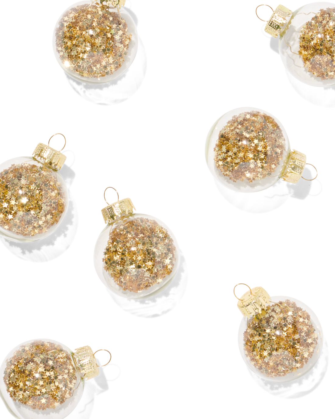 HEMA Glazen Kerstballen Confetti Metallic - 9 Stuks (grijs metallic)