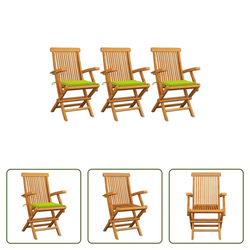 VIDAXL Tuinstoelenset - Hout - 3 Stoelen - 55x60x89 Cm - Inklapbaar