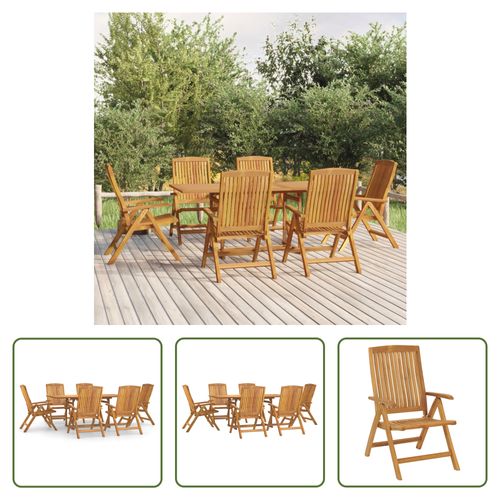 VIDAXL Tuinstoelenset - Massief Teakhout - 6 Stoelen - Tafel 180x90x75cm