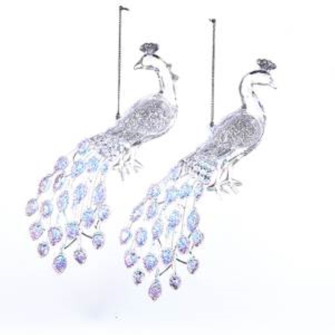 Kurt S. Adler Clear Peacock Acrylic 8 Inch - 