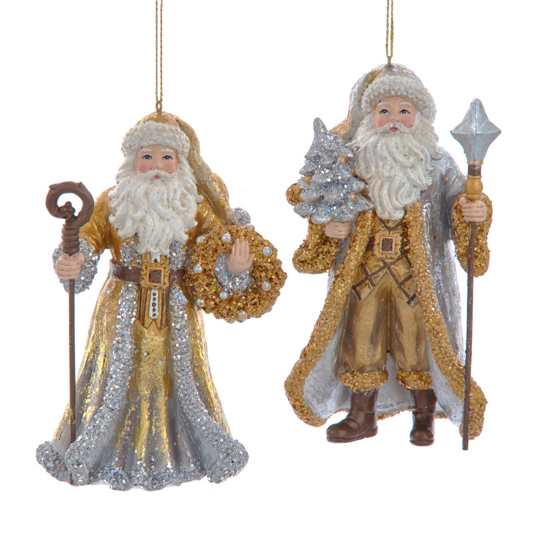 Kurt S. Adler Ornament plastic santa l12cm goud - 