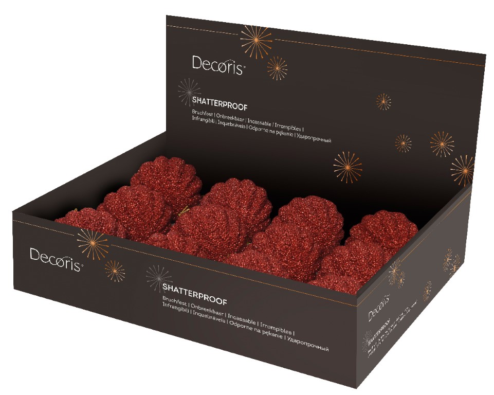 Decoris kerstbal foam d8 cm kerstrood IV kerst - 