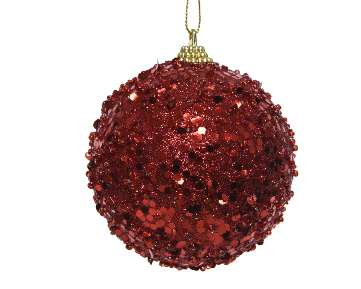 Decoris Kerstbal foam d8cm kerstrood - 