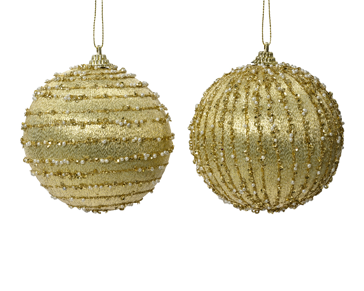 Decoris Kerstbal foam d8 cm licht goud a2 I kerst - 