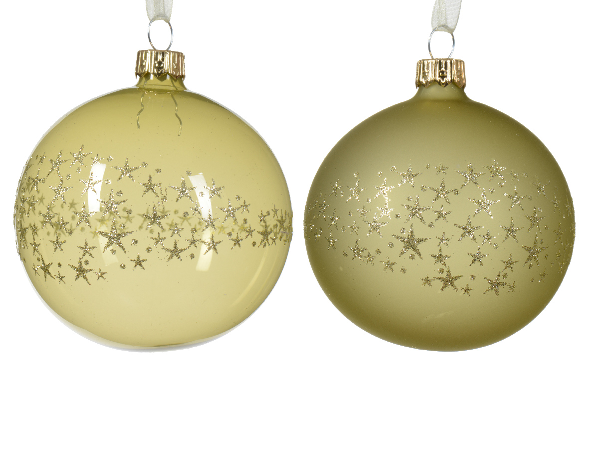 Decoris Kerstbal glas d8 cm pistache a2 kerst - 