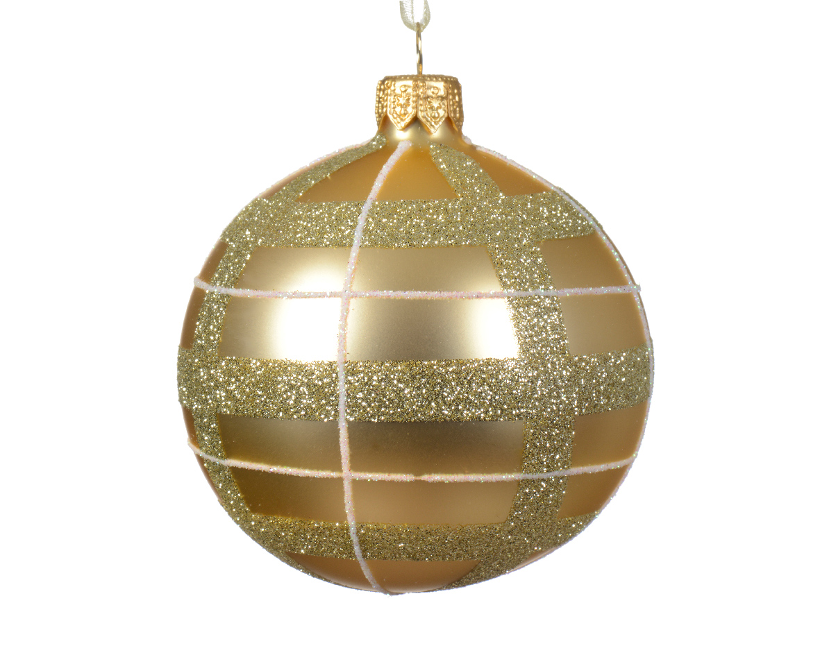 Decoris Kerstbal glas d8 cm licht goud a2 I kerst - 