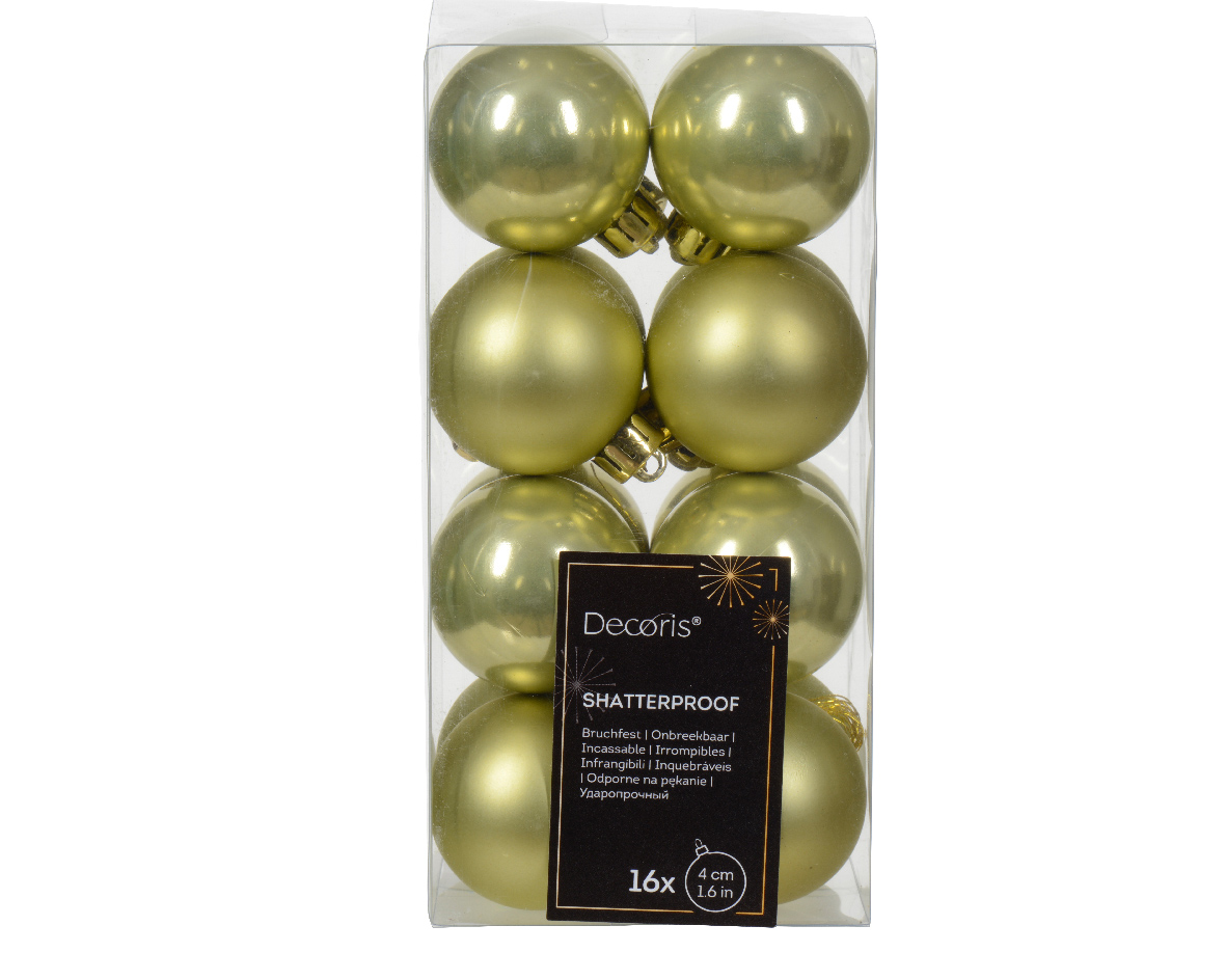 Decoris Kerstbal kunststof d4 cm pstch 16st kerst - 