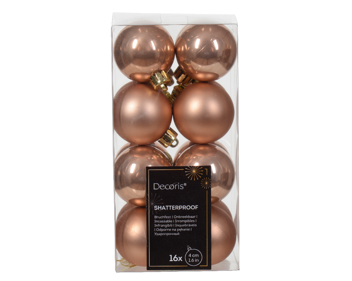 Decoris Kerstbal kunststof d4 cm rose 16st kerst - 